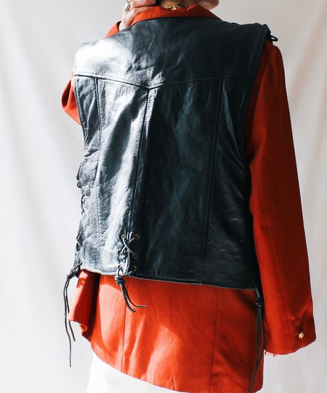 【Seek an nur】Germany Lace-up Leather Vest