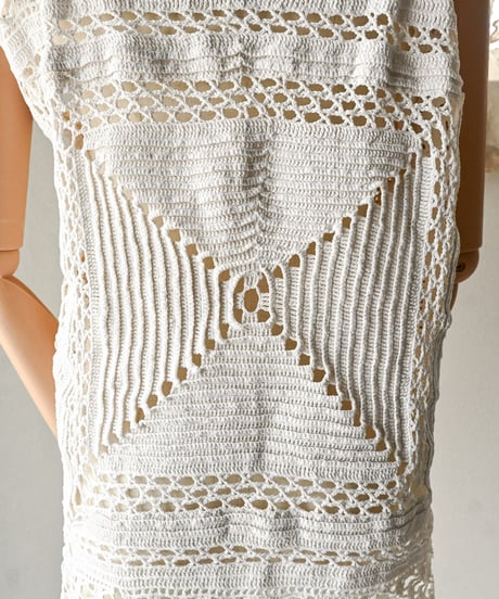 【Seek an nur】Vintage crochet patchwork cami