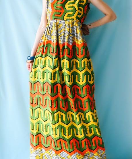 【tiny yearn】African Batik Maxi Dress