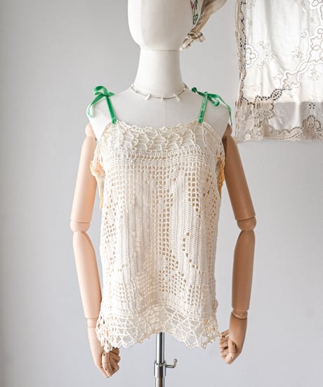 【Seek an nur】Vintage cotton crochet cami