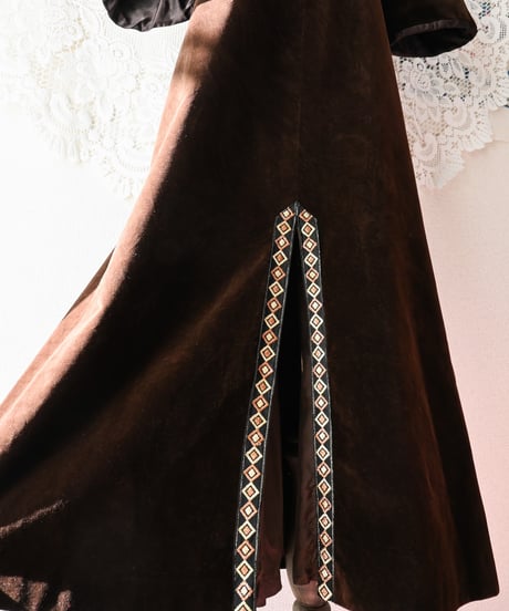 【Seek an nur】1970's Euro Velour Maxi Dress