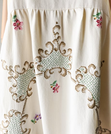 【Seek an nur】Vintage embroidered fabric cami dress