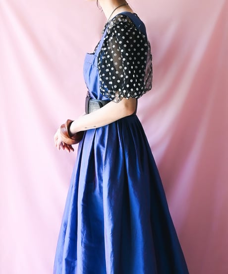 【tiny yearn】Tyrolean Metallic Silk Dirndl Dress