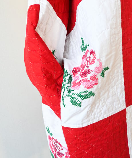 【tiny yearn】Vintage patchwork quilted coat