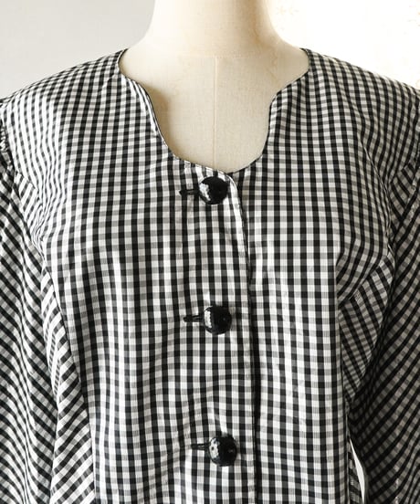 【Seek an nur】Euro Balloon Check Blouse