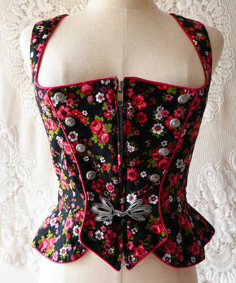 【tiny yearn】Tyrolean Floral Dirndl Bodices Vest