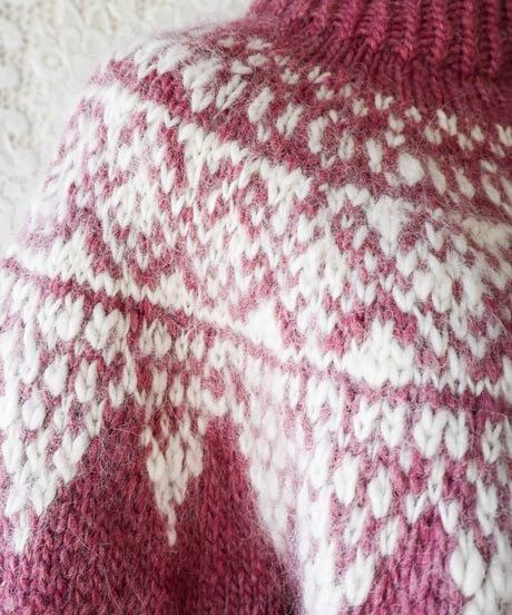 【tiny yearn】Nordic Hand Knit Over Sweater