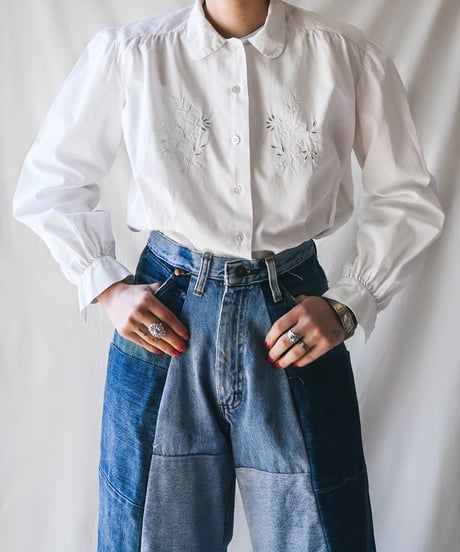 【Seek an nur】⁡1900~20's Embroidered Night Blouse