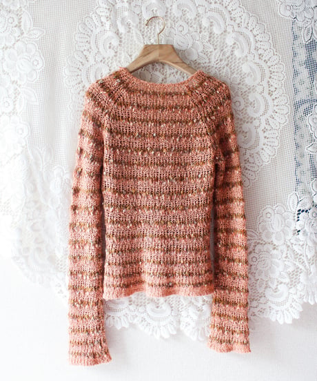 【tiny yearn】Low Gauge Long Sleeve Mix Knit