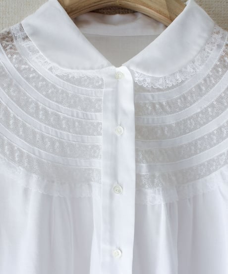 【Seek an nur】Euro Round Lace Night Shirt Dress
