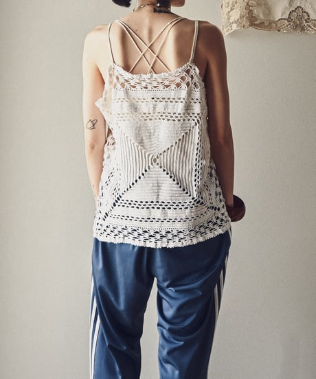 【Seek an nur】Vintage crochet patchwork cami
