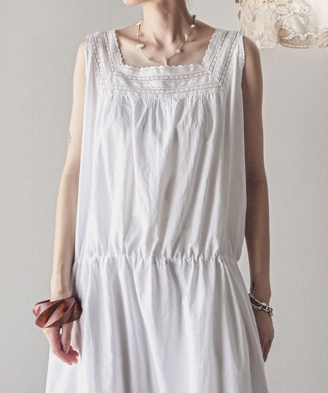 【Seek an nur】1900-20's antique cotton night dress