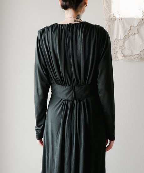 【Seek an nur】German black gather maxi dress