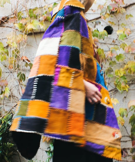 【tiny yearn】1970's Vintage Patchwork Suede Cape