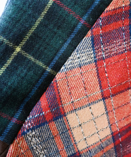【tiny yearn】Check Docked Wool Flare Skirt