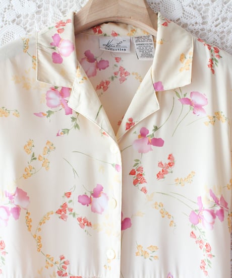【Seek an nur】Watercolor Floral Shirt Maxi Dress