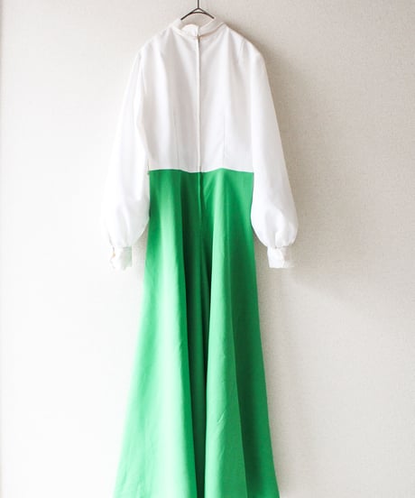 【tiny yearn】1970's Bicolor Flare Maxi Dress