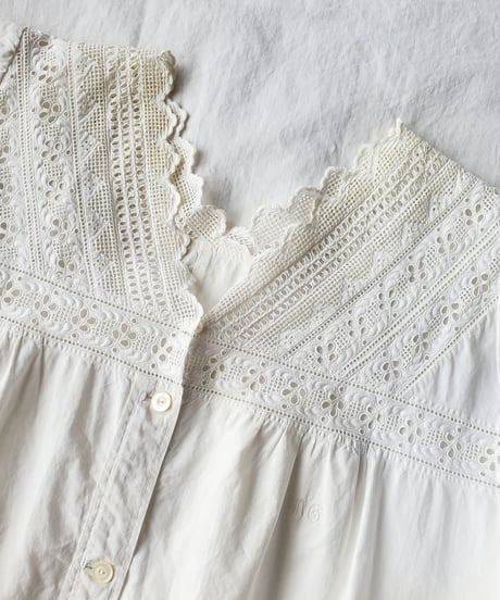 【Seek an nur】1890-10's antique night gown dress