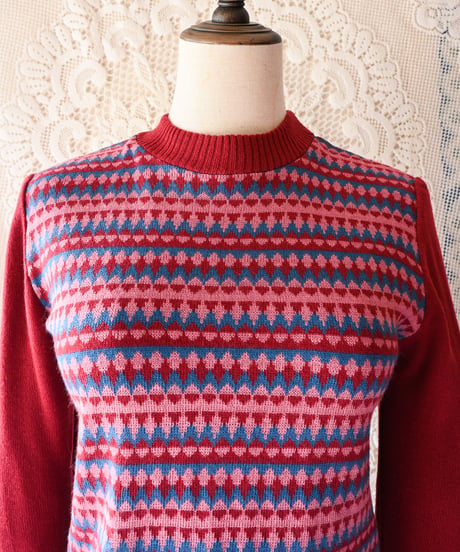 【tiny yearn】1970's Euro Jacquard Knit Sweater