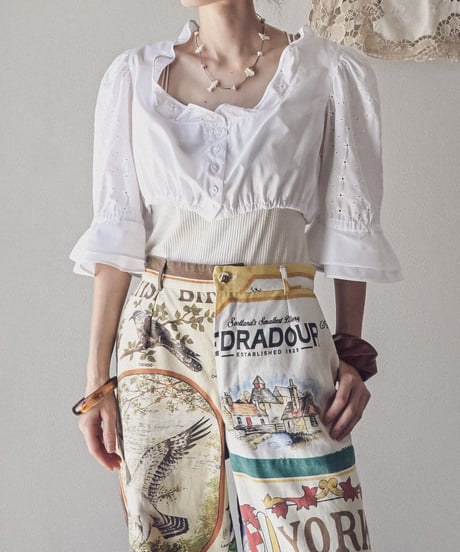 【Seek an nur】Euro cropped puff dirndl blouse