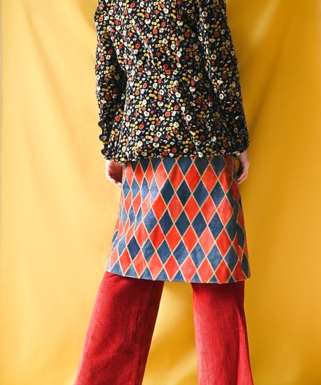 【tiny yearn】1970's Vintage Patchwork Suede Skirt