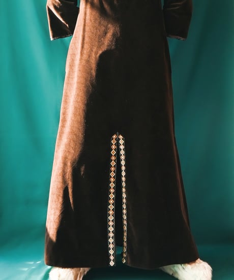 【Seek an nur】1970's Euro Velour Maxi Dress