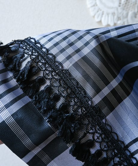 【Seek an nur】Euro Check Metallic Flare Skirt