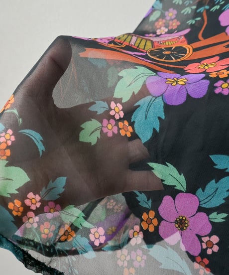 【tiny yearn】1970's euro floral sheer maxi dress