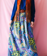 【tiny yearn】1970's Floral Psychedelic Maxi Dress