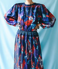 【tiny yearn】Diane Freis Pleated Maxi Dress