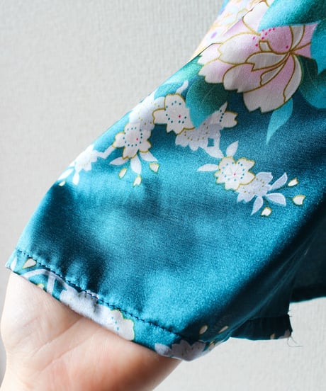 【tiny yearn】Vintage Printed Satin Chinese Long Gown