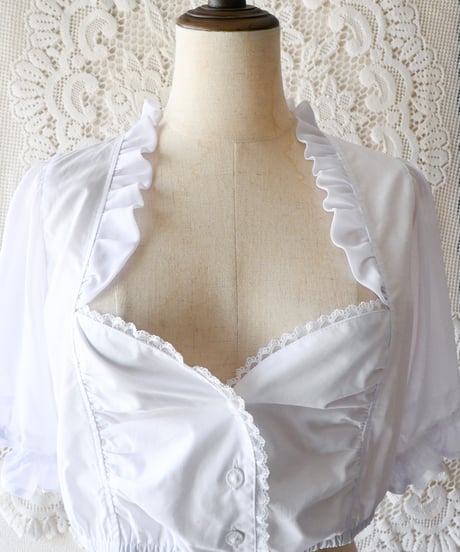 【Seek an nur】Euro Cropped Sheer Dirndl Blouse