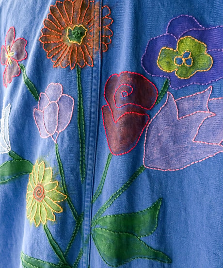 【tiny yearn】⁡60's French Embroidered Painted Work Coat