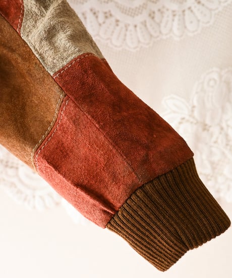 【tiny yearn】1970's Vintage Patchwork Suede Tops