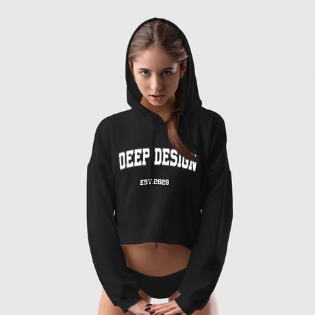 DEEP DESIGN ROGO pocketless short hoodie