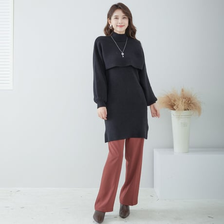 ショートニットトップス×ワンピース　2点セット