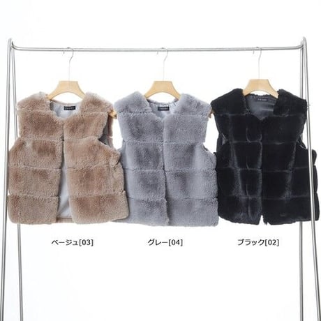 フェイクファーショートエコベスト