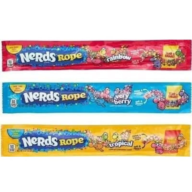 ナーズロープグミ Nerds Rope 26g 赤・青・黄 3種各1本セット☆ | MC