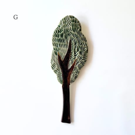 陶の壁掛け 木Ｌ  / POTTERY STUDIO K