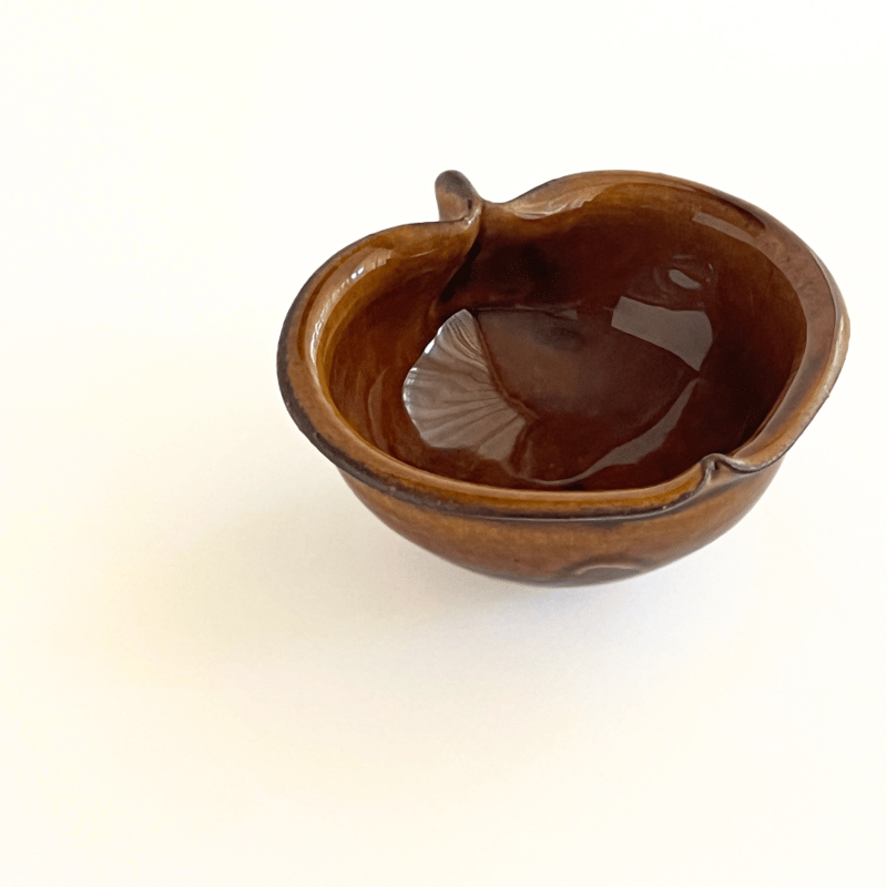 古谷製陶所　りんごの器　りんご鉢　アメ釉　　茶色 アメ釉 りんご鉢 小 | 古谷製陶所
