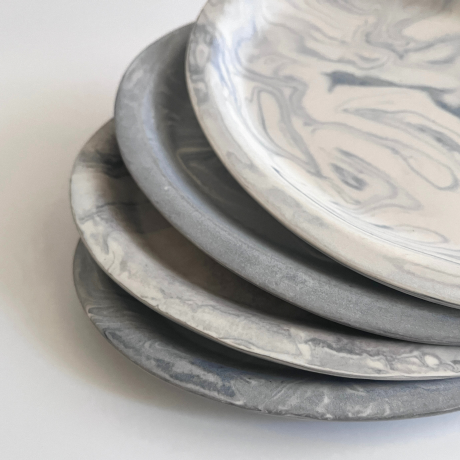 オーバル皿Mマーブル / うつわボーメ-Baume | HOOTON