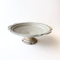 鉄散　彫刻コンポート皿 大（18cm） / 古谷浩一