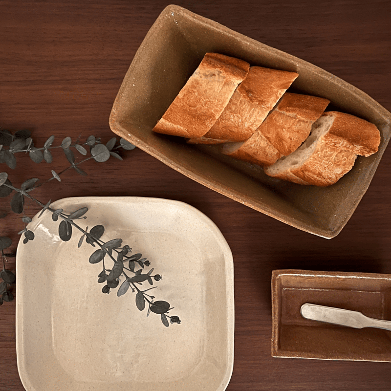 信楽作家　橙 角大皿 信楽作家 橙 角大皿 【公式通販】