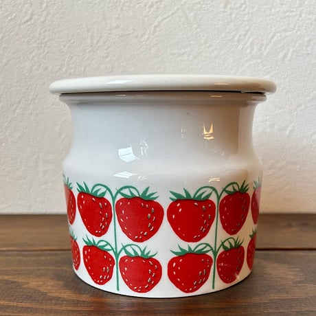 アラビア　ポモナ 蓋付き容器(リンゴンベリー) 1962年(9cm） アラビア ポモナ 蓋付き容器(リンゴンベリー) 1962年(9cm） アラビア