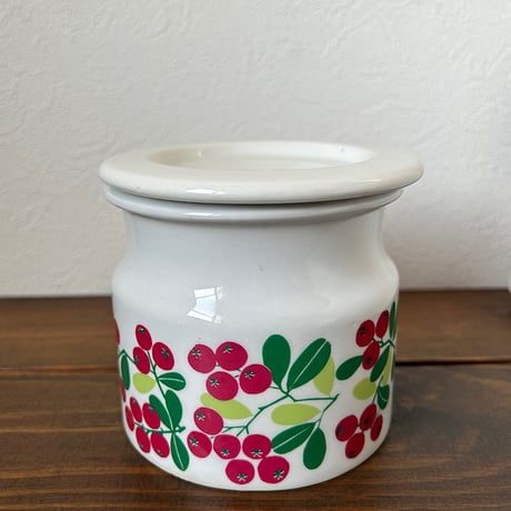 ライヤ・ウオシッキネン Pomona ポモナ　蓋付き容器 (ストロベリー) 北欧ヴィンテージ】【アラビア】【ライヤ・ウオシッキネン】ポモナ