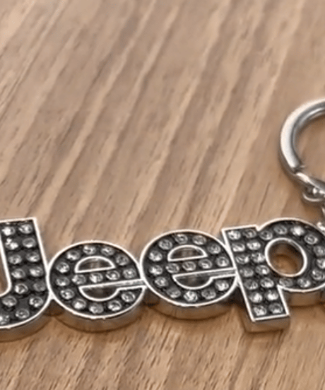 Jeepロゴ ラインストーンキーホルダー