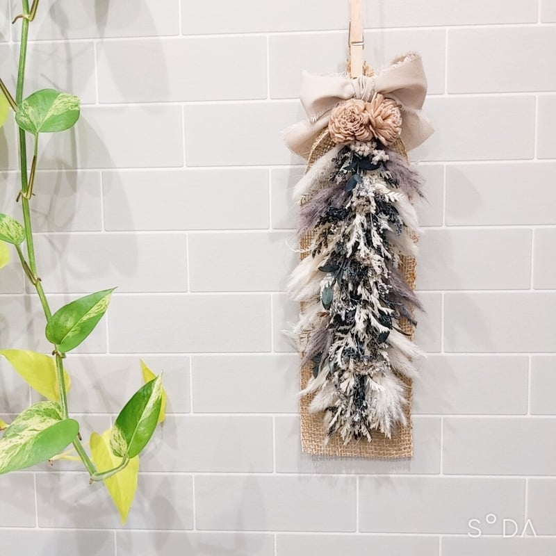 M's縦長ガーランド・白と…グレー(ソラフラワー)G02g | M's Flowering