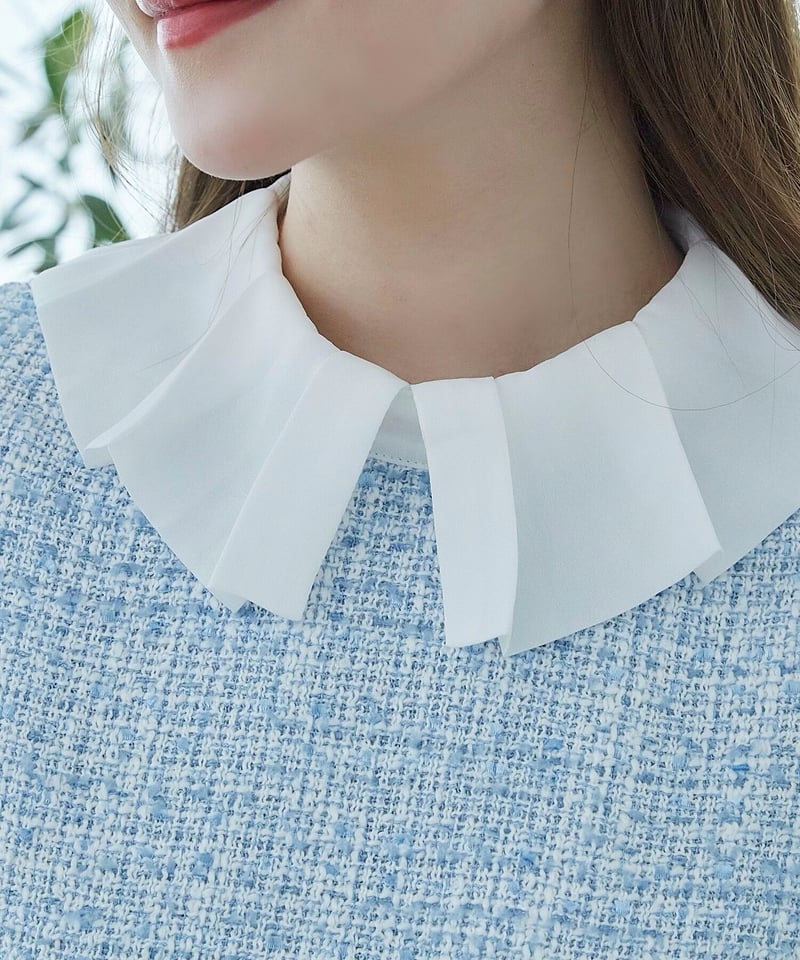 Chiffon Collar Tweed Dress | LADYM Chiffon Collar Tweed Dress | LADYM