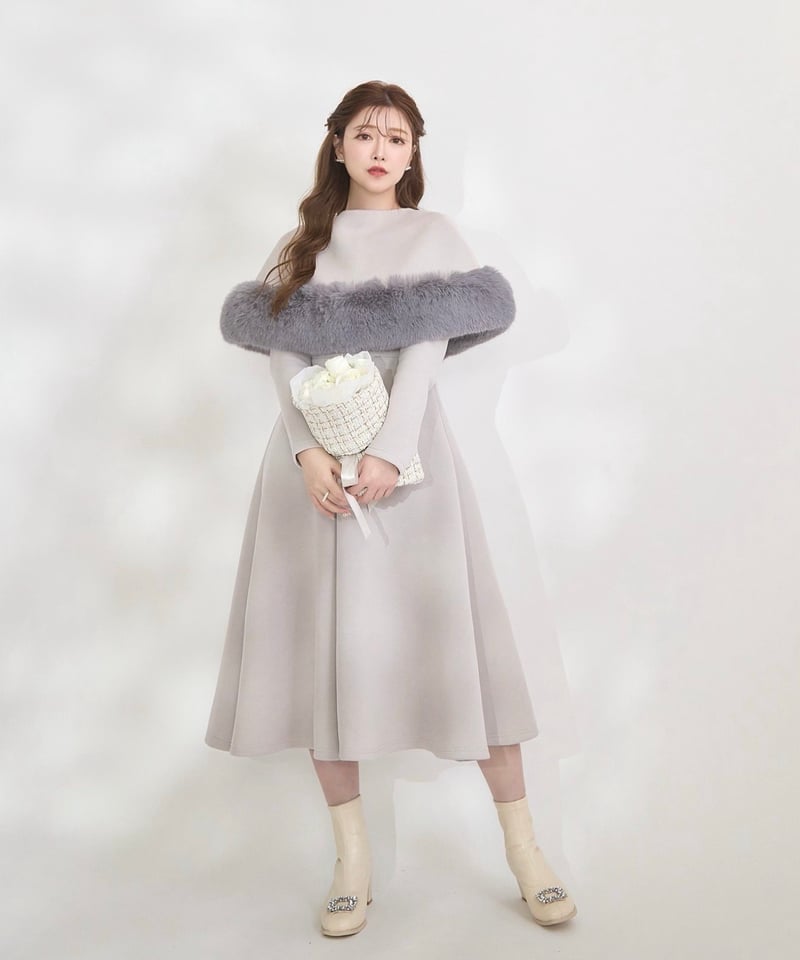 【美品】LADYM ラディム エコファー ワンピース Eco Fur Cape Onepiece | LADYM