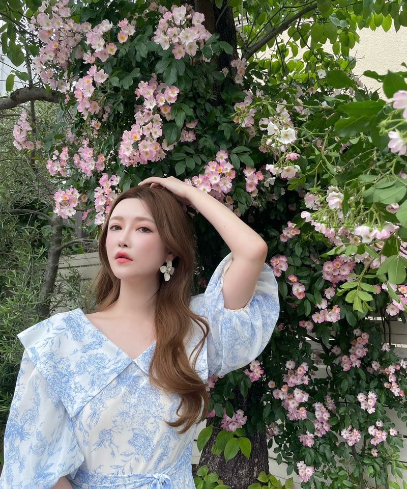 Toile De Jouy Chiffon Onepiece | LADYM Toile De Jouy Chiffon Onepiece | LADYM
